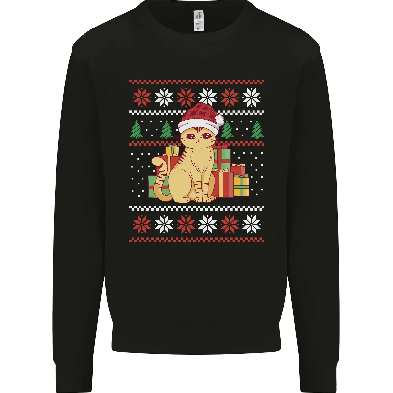Shop and Save breathable gym hoodieA Cute Christmas Cat With Presents Xmas Mens Sweatshirt Jumper Shop and Save breathable gym hoodieA Cute Christmas Cat With Presents Xmas Mens Sweatshirt Jumper