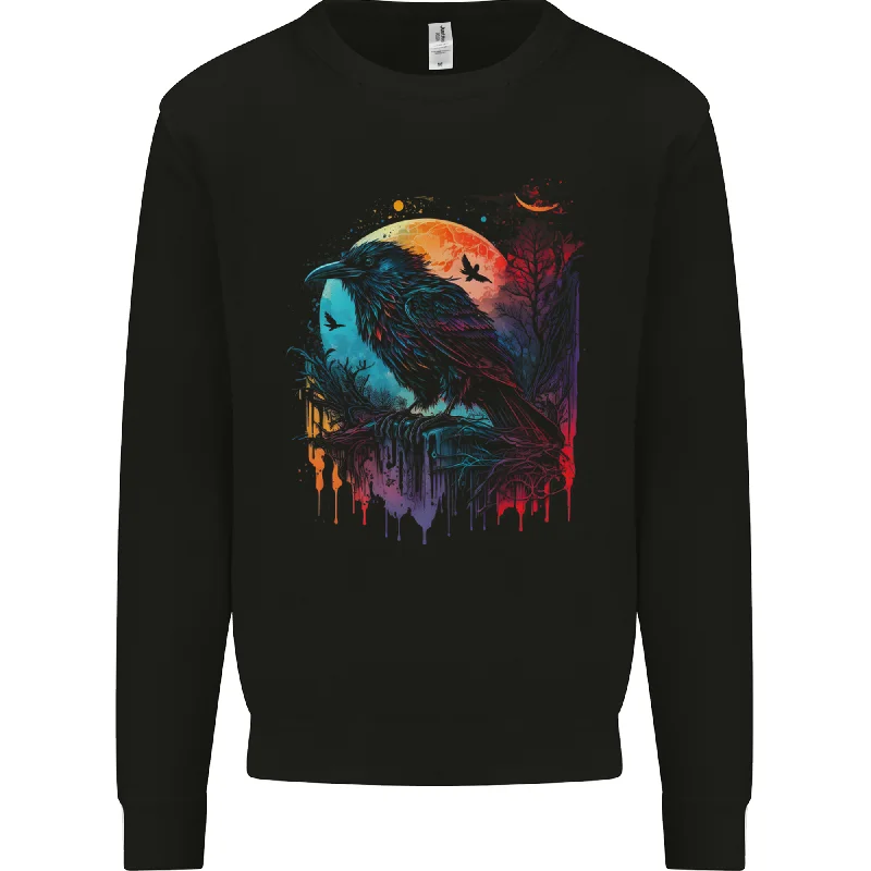 Online Specials eco-friendly fitness hoodieA Crow With a Fantasy Moon Mens Sweatshirt Jumper Online Specials eco-friendly fitness hoodieA Crow With a Fantasy Moon Mens Sweatshirt Jumper