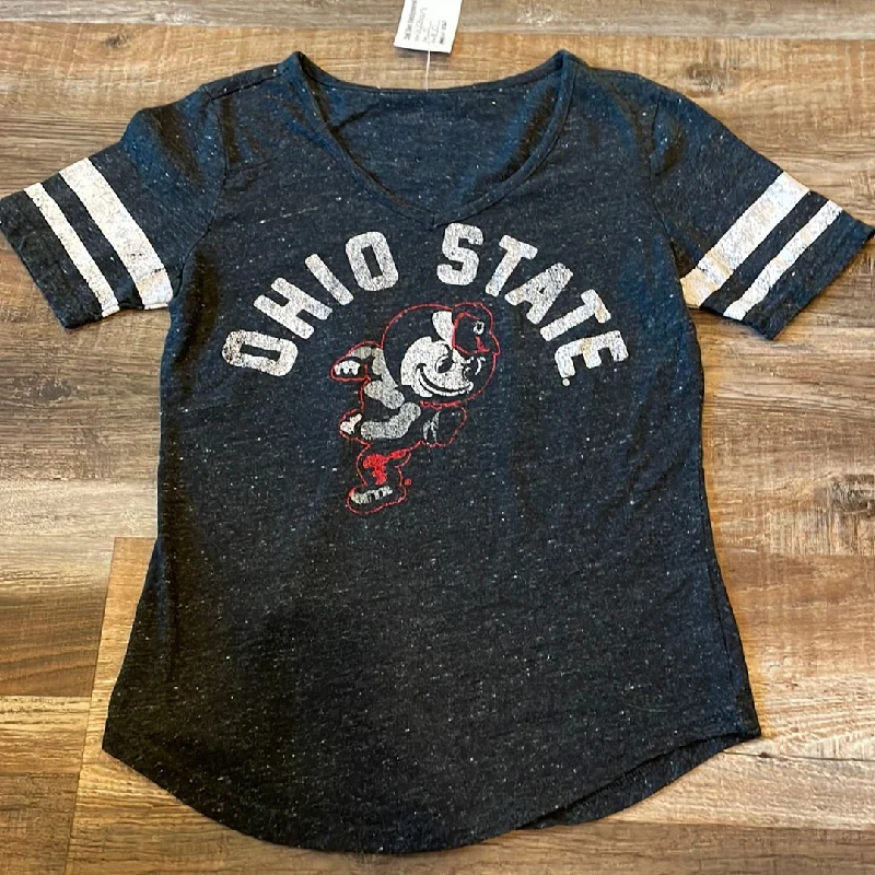 Sneak Peek Sale athletic style hoodieOHIO STATE w/Brutus Dark Grey Short Sleeve Shirt womens size small Sneak Peek Sale athletic style hoodieOHIO STATE w/Brutus Dark Grey Short Sleeve Shirt womens size small