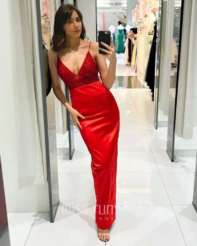 Savings Bonanza classic fit-and-flare dressSansa Beaded Bodice Gown - Red