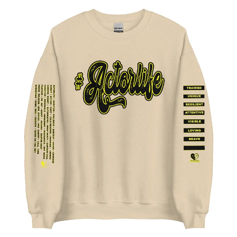 Deal Frenzy loose fit athletic hoodie#ActorLife - Printed Staple Unisex Crewneck Sweatshirt Deal Frenzy loose fit athletic hoodie#ActorLife - Printed Staple Unisex Crewneck Sweatshirt