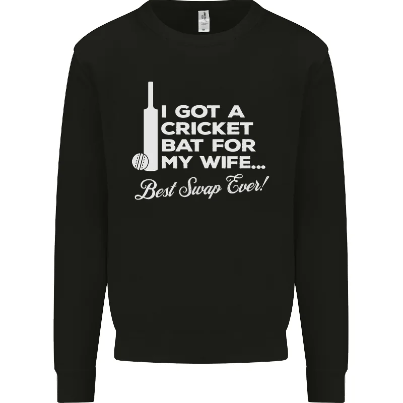 Value Deals luxury fitness sweatshirtA Cricket Bat for My Wife Best Swap Ever! Mens Sweatshirt Jumper Value Deals luxury fitness sweatshirtA Cricket Bat for My Wife Best Swap Ever! Mens Sweatshirt Jumper