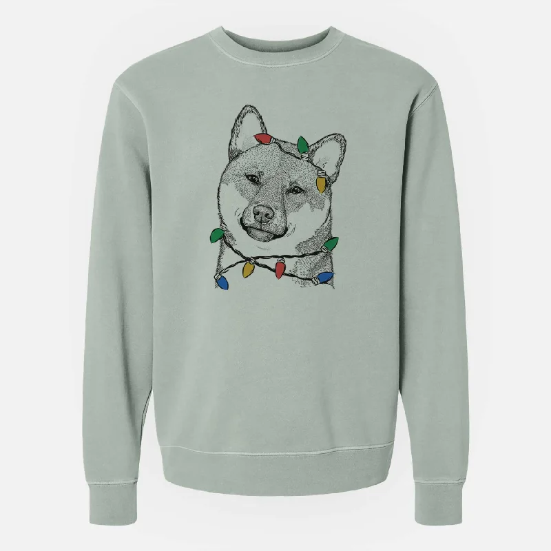 Don't Wait fitness hoodie for trainingChristmas Lights Yakuza the Shiba Inu - Unisex Pigment Dyed Crew Sweatshirt Don't Wait fitness hoodie for trainingChristmas Lights Yakuza the Shiba Inu - Unisex Pigment Dyed Crew Sweatshirt