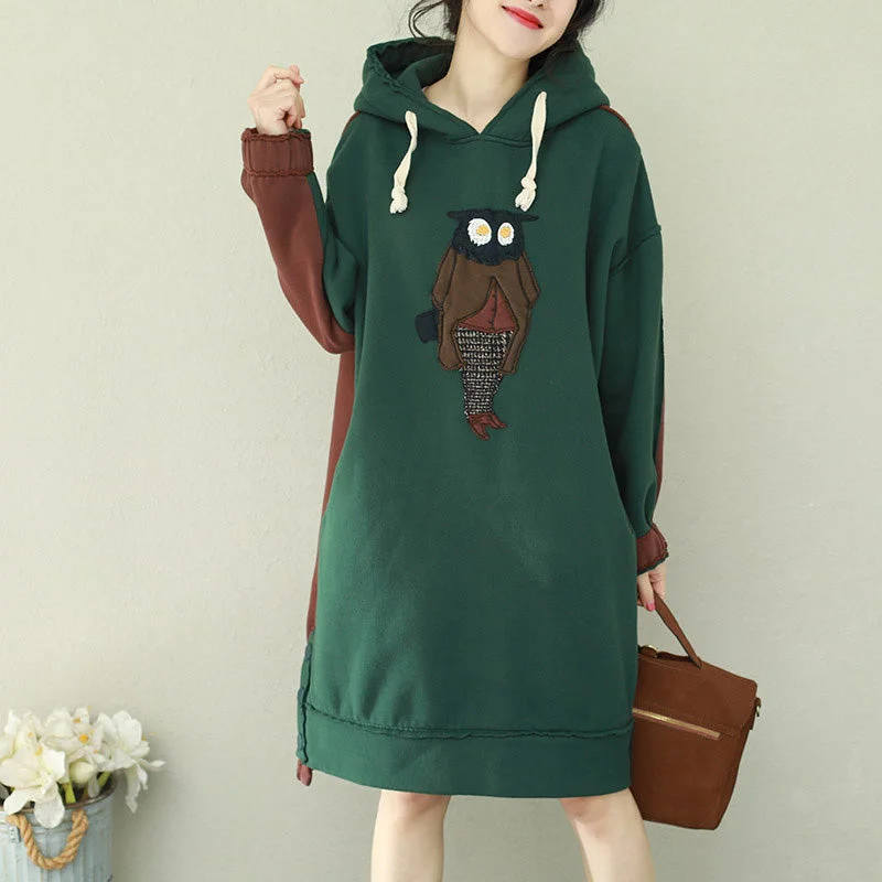 TIME-Limited Offer velvet dressLoose green patchwork red Cotton Tunics Organic Runway hooded loose Dress TIME-Limited Offer velvet dressLoose green patchwork red Cotton Tunics Organic Runway hooded loose Dress