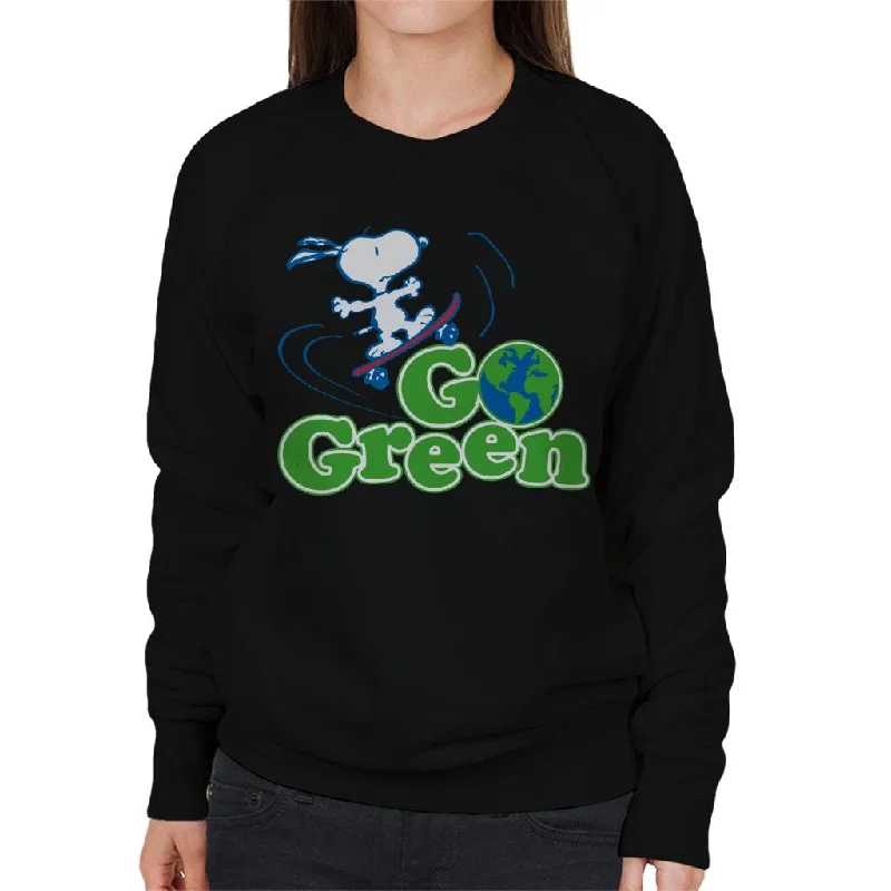 Stock Up and Save fitted workout hoodiePeanuts Snoopy Go Green Women's Sweatshirt