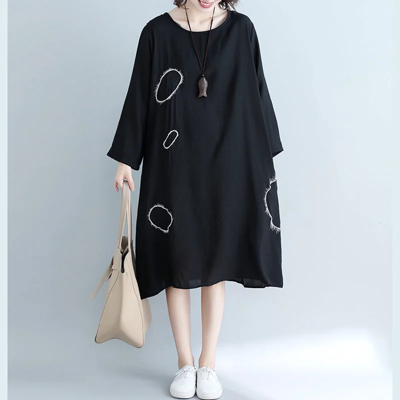 Can't Be Beat elegant dressUnique pockets Cotton clothes plus size Wardrobes black loose Dress Can't Be Beat elegant dressUnique pockets Cotton clothes plus size Wardrobes black loose Dress