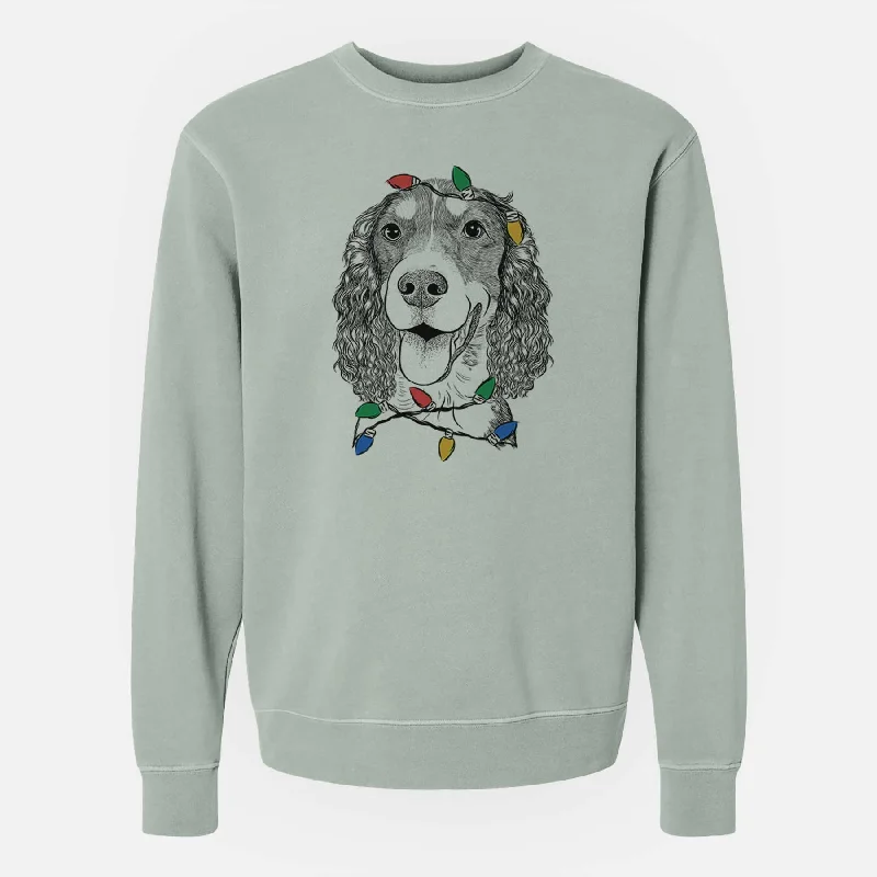 Don't Miss oversized sports sweatshirtChristmas Lights Delilah the English Springer Spaniel - Unisex Pigment Dyed Crew Sweatshirt Don't Miss oversized sports sweatshirtChristmas Lights Delilah the English Springer Spaniel - Unisex Pigment Dyed Crew Sweatshirt