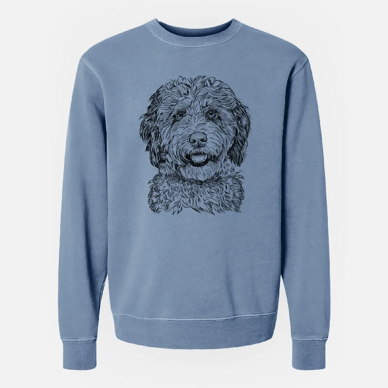 Midnight Sale fitness hoodie for trainingBare Palmer the Aussiedoodle - Unisex Pigment Dyed Crew Sweatshirt