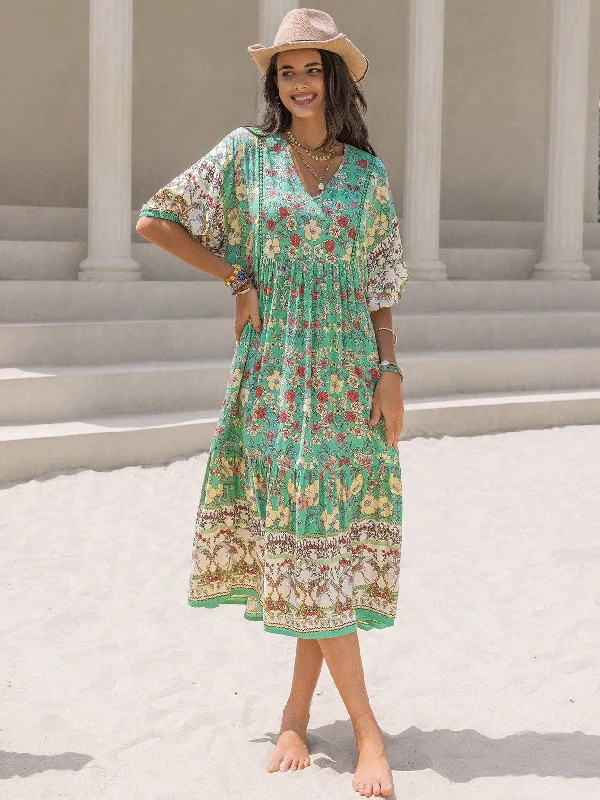 Fantastic Offers party-ready dressJUSTINE Midi Dress - Green