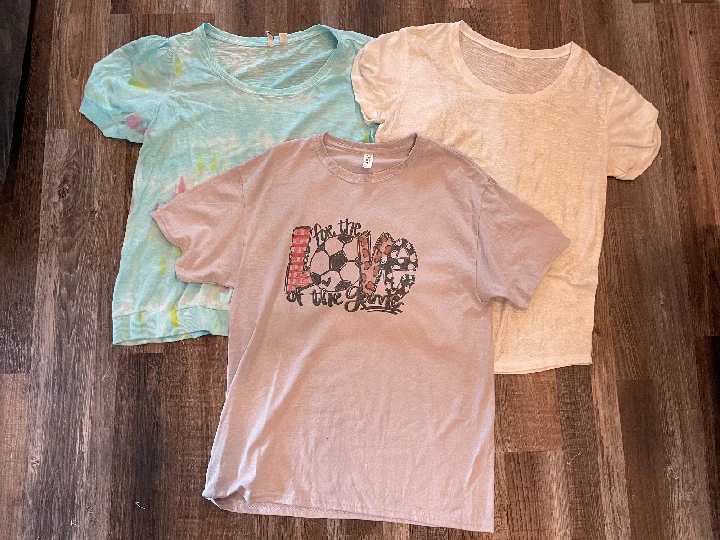 Quick Sale cozy gym sweatshirtLOT of 3-Womens Short Sleeve Shirts size Large