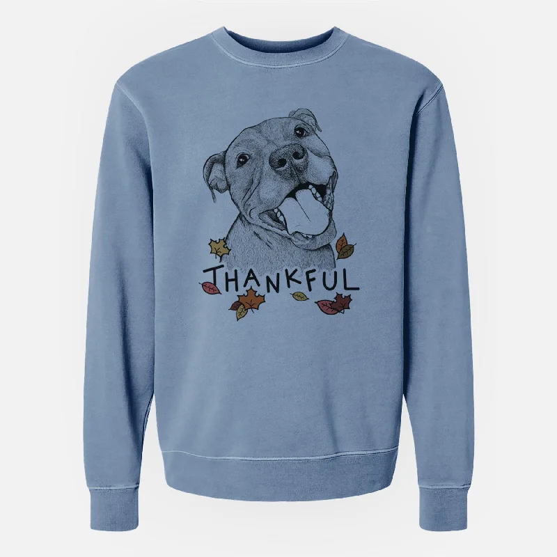 Final Markdown sleek sports hoodieThankful Eloise the Pitbull Mix - Unisex Pigment Dyed Crew Sweatshirt Final Markdown sleek sports hoodieThankful Eloise the Pitbull Mix - Unisex Pigment Dyed Crew Sweatshirt