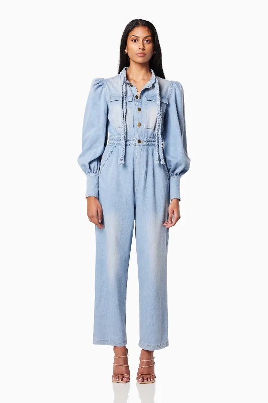 Limited Quantity Country Long Sleeved Jumpsuit In Blue