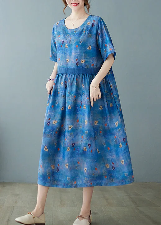 Daily Deals casual evening dressUnique Blue Cinche Patchwork Print Linen Long Dress Short Sleeve Daily Deals casual evening dressUnique Blue Cinche Patchwork Print Linen Long Dress Short Sleeve