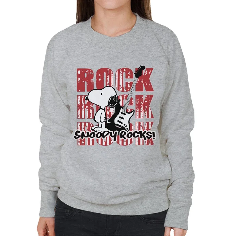 Fantastic Offers fitted workout hoodiePeanuts Snoopy Rocks Women's Sweatshirt