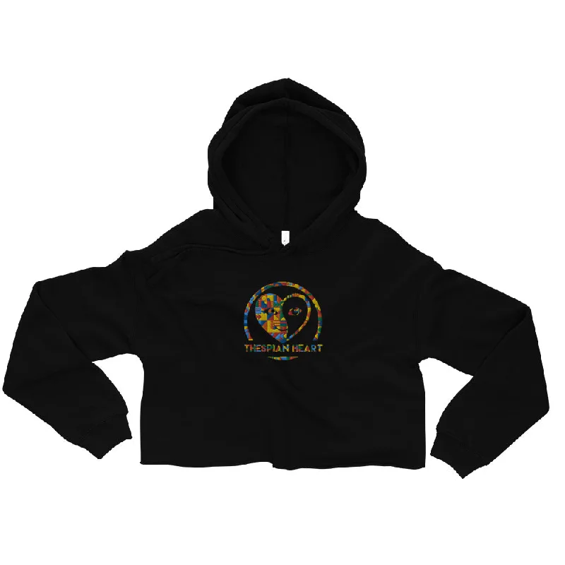 Closeout contemporary fitness sweatshirtThespian Heart Logo - Colorful Embroidered Crop Top Hoodie Closeout contemporary fitness sweatshirtThespian Heart Logo - Colorful Embroidered Crop Top Hoodie