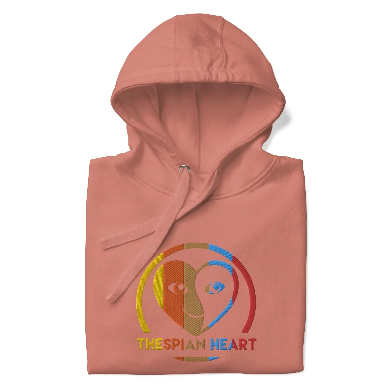 Unmissable Offer sleek gym hoodieThespian Heart Logo Colorful Stripes - Embroidered Premium Unisex Hoodie Unmissable Offer sleek gym hoodieThespian Heart Logo Colorful Stripes - Embroidered Premium Unisex Hoodie
