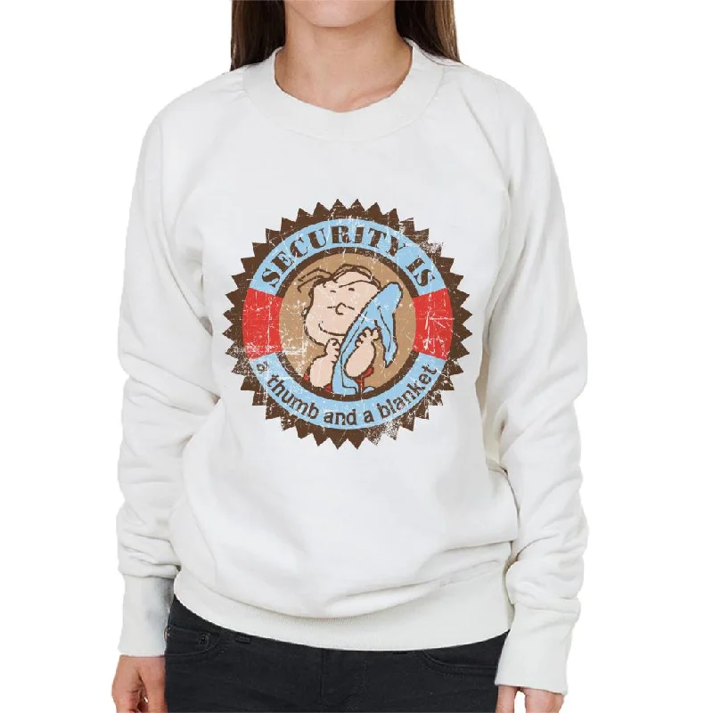 Instant Discount classic gym sweatshirtPeanuts Linus Van Pelt Security Is A Thumb And Blanket Women's Sweatshirt Instant Discount classic gym sweatshirtPeanuts Linus Van Pelt Security Is A Thumb And Blanket Women's Sweatshirt