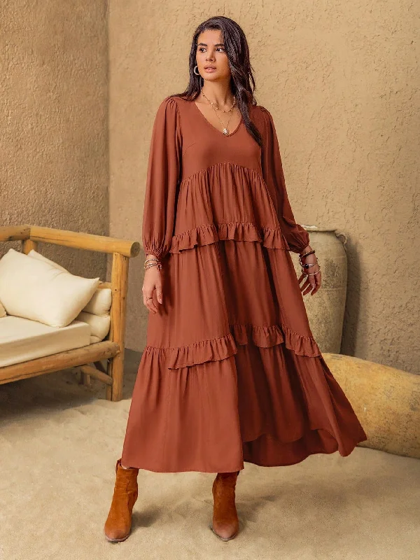 New Deals long-sleeve floral dressVELLA Maxi Dress