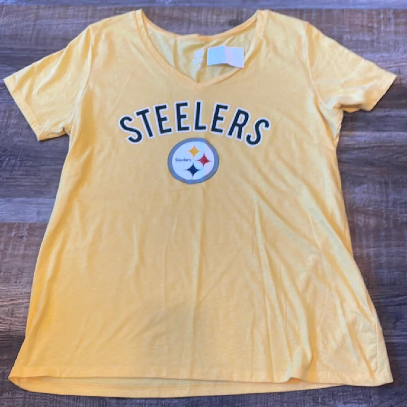 Super Sale cool workout sweatshirtNFL Team Apparel Pittsburg Steelers Womens short sleeve shirt size Large Super Sale cool workout sweatshirtNFL Team Apparel Pittsburg Steelers Womens short sleeve shirt size Large