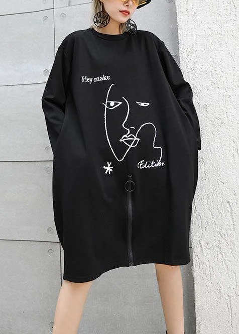 Crazy Deals trendy dressNatural black prints Cotton tunic dress zippered Dresses fall Dresses Crazy Deals trendy dressNatural black prints Cotton tunic dress zippered Dresses fall Dresses