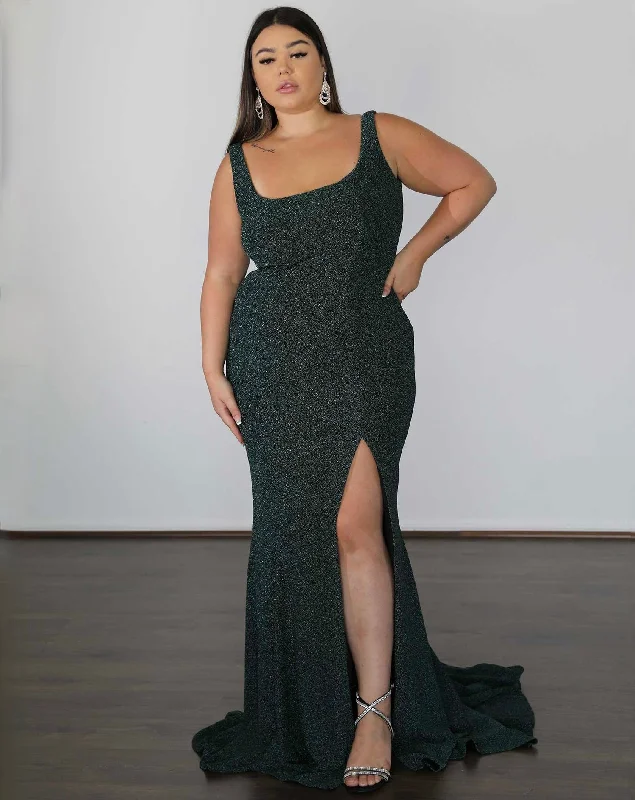 Price Cut summer dressLana Metallic Jersey Gown - Forest