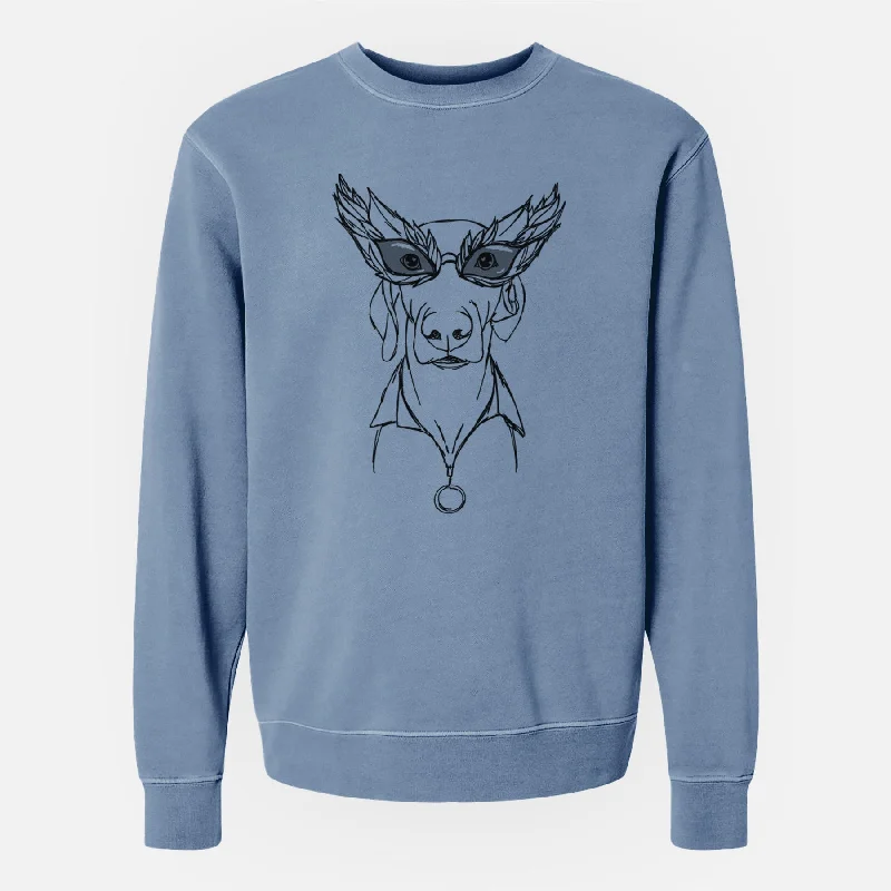 Price Meltdown functional sports hoodieDoodled Fez E Weegles the Weimaraner - Unisex Pigment Dyed Crew Sweatshirt Price Meltdown functional sports hoodieDoodled Fez E Weegles the Weimaraner - Unisex Pigment Dyed Crew Sweatshirt