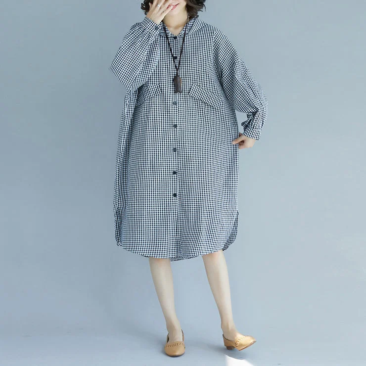 Deal of the Week bodycon dressNatural hooded Cotton Tunics plus size design black white Plaid baggy Dress Deal of the Week bodycon dressNatural hooded Cotton Tunics plus size design black white Plaid baggy Dress