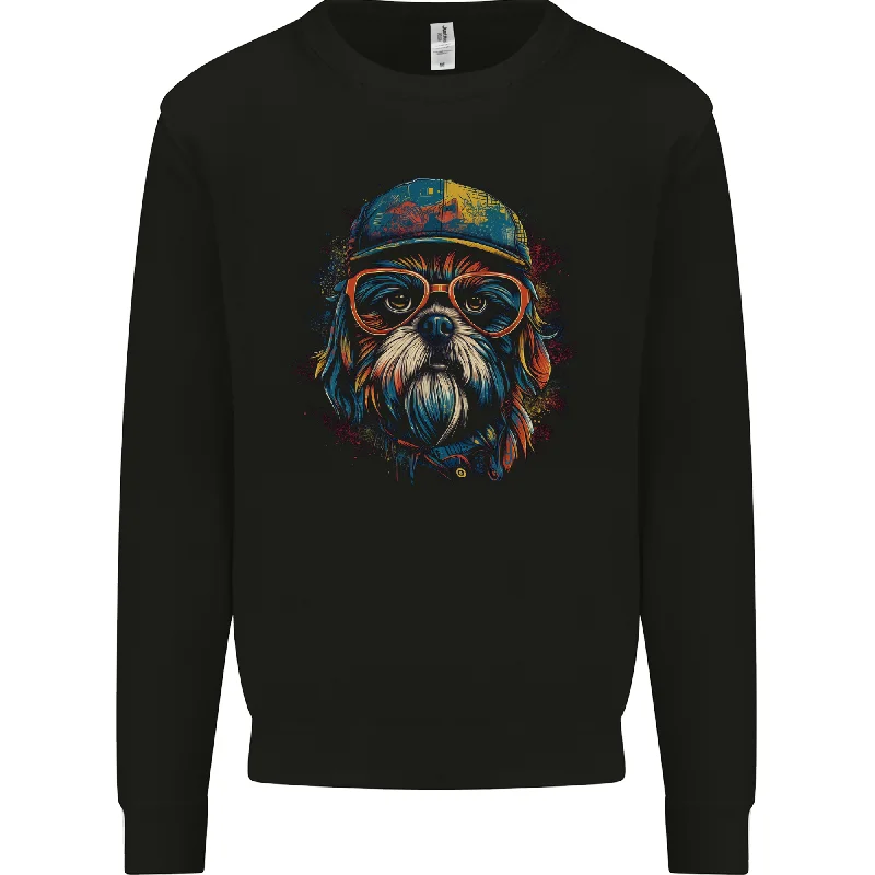 Act Now trendy sports sweatshirtA Cool Shih Tzu Dog Mens Sweatshirt Jumper
