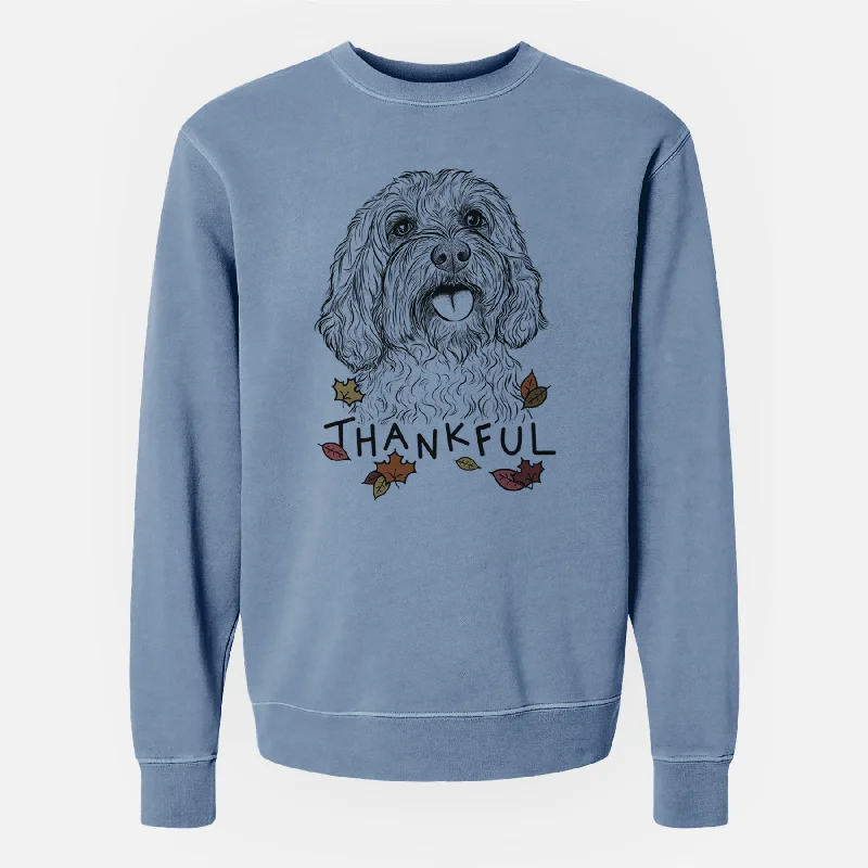 Price Cut classic gym sweatshirtThankful Cali the Cavapoo - Unisex Pigment Dyed Crew Sweatshirt Price Cut classic gym sweatshirtThankful Cali the Cavapoo - Unisex Pigment Dyed Crew Sweatshirt