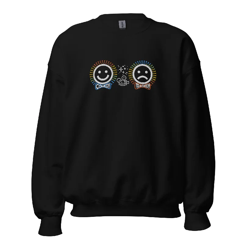 Extra Discounts pullover workout hoodieComedy Tragedy - Embroidered Staple Unisex Crewneck Sweatshirt Extra Discounts pullover workout hoodieComedy Tragedy - Embroidered Staple Unisex Crewneck Sweatshirt
