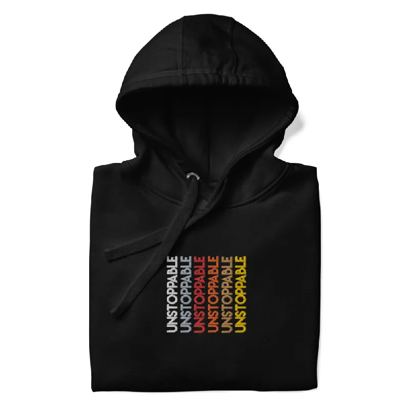 Price Drop eco-friendly fitness hoodieUnstoppable - Colorful Embroidered Premium Unisex Hoodie Price Drop eco-friendly fitness hoodieUnstoppable - Colorful Embroidered Premium Unisex Hoodie