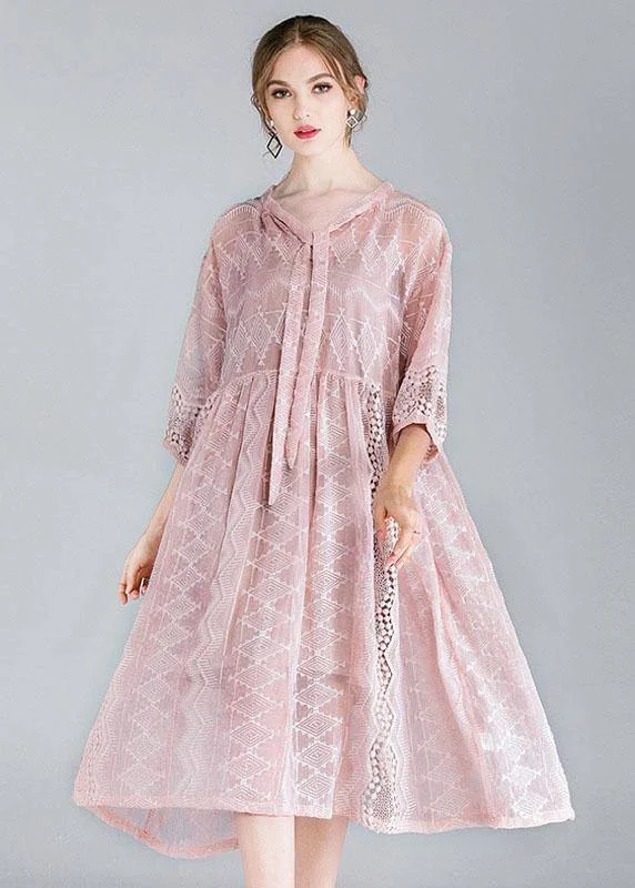 Year-End Clearance bodycon dressStyle Pink Tie Hollow Out Spring Half Sleeve Two Piece Set Women Clothing Year-End Clearance bodycon dressStyle Pink Tie Hollow Out Spring Half Sleeve Two Piece Set Women Clothing