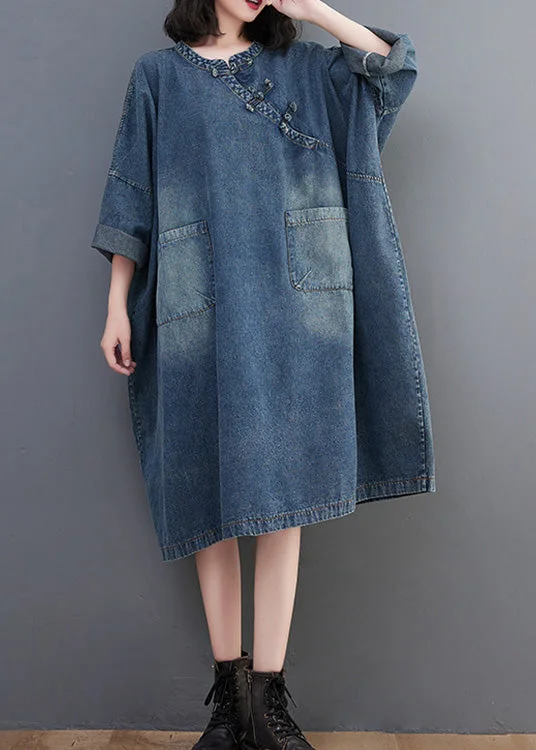 Friends and Family Sale casual shift dressVintage Denim Blue O-Neck Patchwork Button Long Dress Long Sleeve Friends and Family Sale casual shift dressVintage Denim Blue O-Neck Patchwork Button Long Dress Long Sleeve