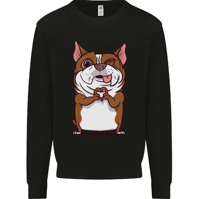 New Arrival oversized sports sweatshirtA Cute Dog With a Heart Sign Mens Sweatshirt Jumper New Arrival oversized sports sweatshirtA Cute Dog With a Heart Sign Mens Sweatshirt Jumper