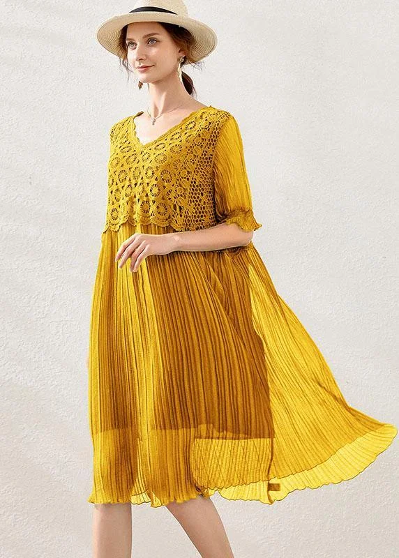 Special Discount one-shoulder dressFitted Yellow V Neck Hollow Out Spring Maxi Dress Short Sleeve Special Discount one-shoulder dressFitted Yellow V Neck Hollow Out Spring Maxi Dress Short Sleeve