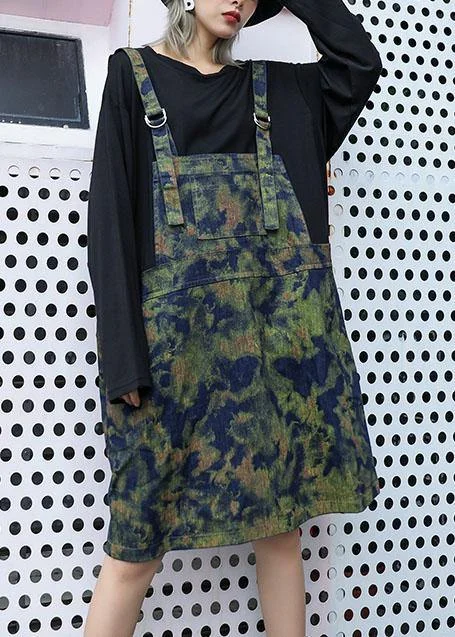 Discount Deals chic dressWomen prints Cotton clothes false two pieces cotton fall Dresses