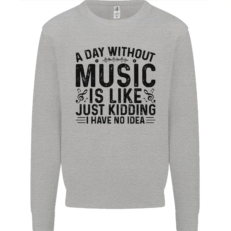Final Clearance minimalist gym sweatshirtA Day Without Music Pop Rock Reggae Dance Mens Sweatshirt Jumper Final Clearance minimalist gym sweatshirtA Day Without Music Pop Rock Reggae Dance Mens Sweatshirt Jumper