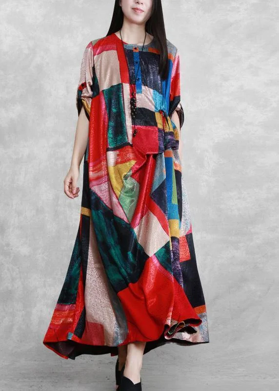 New Markdowns classic fit-and-flare dress2024 Silk Summer Dress Print A Line Dresses