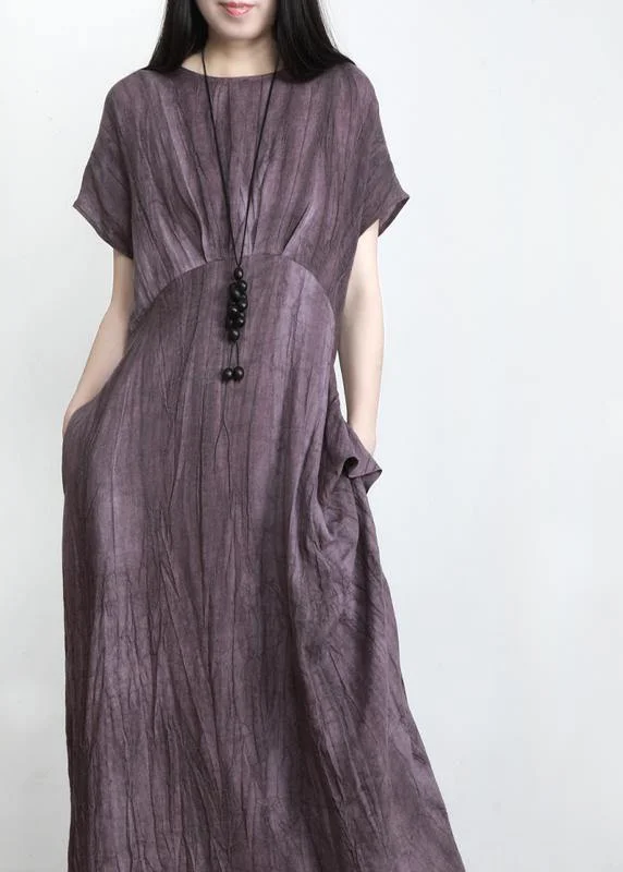 Price Slash casual summer dressFashion Purple Pockets Linen Batwing Sleeve Summer Robe Dresses Price Slash casual summer dressFashion Purple Pockets Linen Batwing Sleeve Summer Robe Dresses