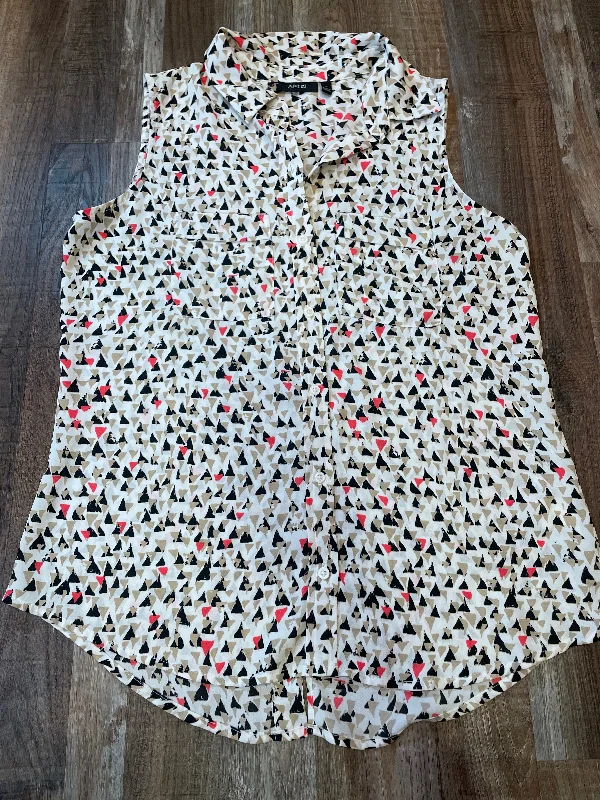 Super Bargain fashionable fitness sweatshirtApt 9 White w/Black & Pink Design Dress Sleeveless Shirt Womens size Small Super Bargain fashionable fitness sweatshirtApt 9 White w/Black & Pink Design Dress Sleeveless Shirt Womens size Small