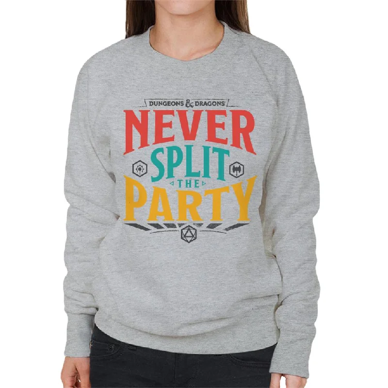 New Deals fitness hoodie for trainingDungeons & Dragons Never Split The Party Women's Sweatshirt New Deals fitness hoodie for trainingDungeons & Dragons Never Split The Party Women's Sweatshirt