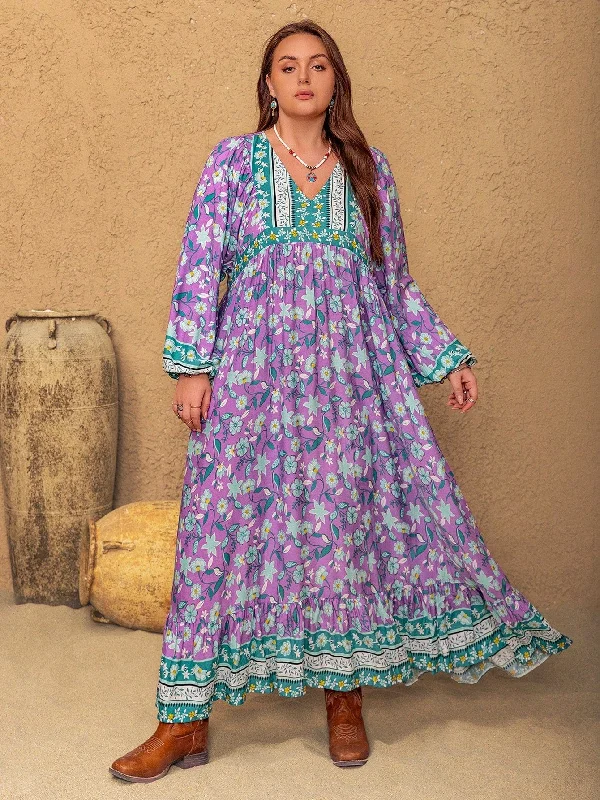 Fantastic Offers off-shoulder dressPLUS SIZE Rebekah Maxi Dress - Purple