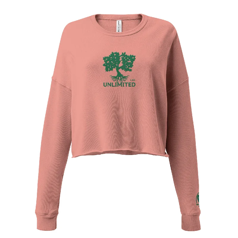 Bargain Prices sleek sports hoodieI Am Unlimited Tree - Embroidered Crop Top Sweatshirt Bargain Prices sleek sports hoodieI Am Unlimited Tree - Embroidered Crop Top Sweatshirt