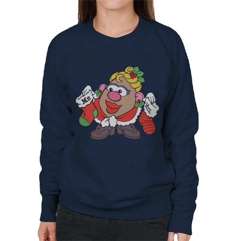 Weekend Flash Sale performance hoodie for gymMr Potato Head Christmas Mrs Potato Head Festive Stockings Women's Sweatshirt
