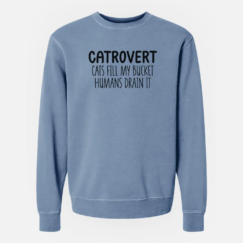 Deal of the Day luxury fitness sweatshirtCatrovert - Cats Fill My Bucket Humans Drain It - Unisex Pigment Dyed Crew Sweatshirt Deal of the Day luxury fitness sweatshirtCatrovert - Cats Fill My Bucket Humans Drain It - Unisex Pigment Dyed Crew Sweatshirt