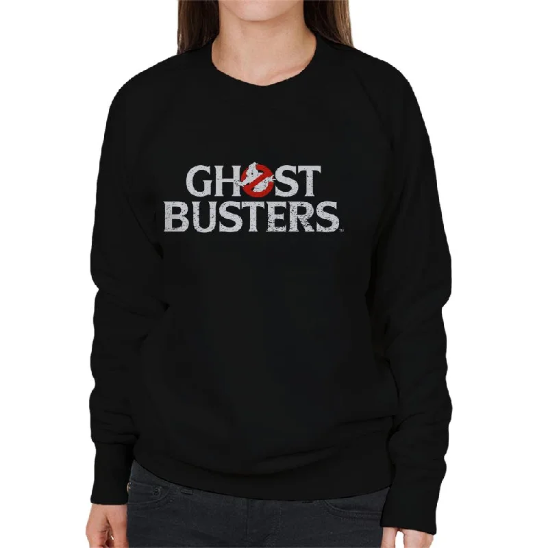 Price Reduction athletic streetwear sweatshirtGhostbusters Faded White Text Logo Women's Sweatshirt Price Reduction athletic streetwear sweatshirtGhostbusters Faded White Text Logo Women's Sweatshirt