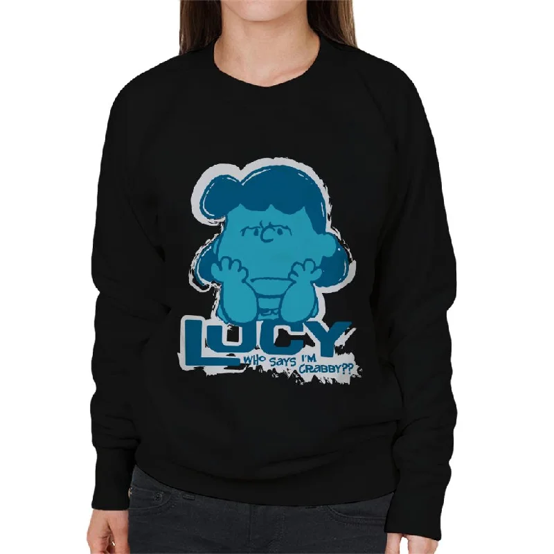 Blowout Sale luxury fitness sweatshirtPeanuts Lucy Van Pelt Who Says Im Crabby Women's Sweatshirt Blowout Sale luxury fitness sweatshirtPeanuts Lucy Van Pelt Who Says Im Crabby Women's Sweatshirt