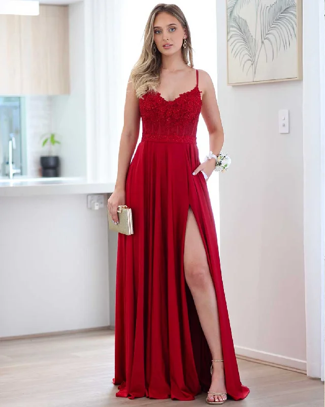 Clearance Event party dressJoey Gown - Wine