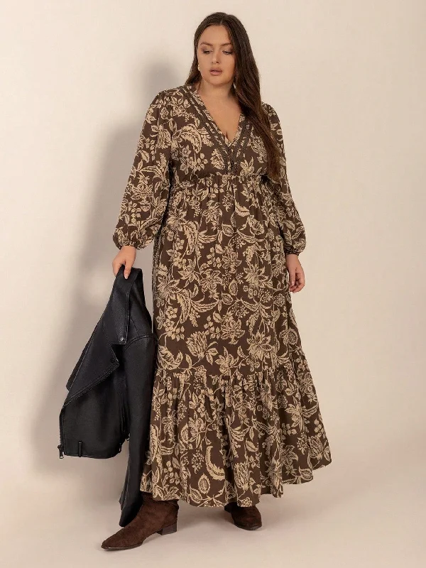 Quick Sale silk dressPLUS SIZE Janelle Maxi Dress