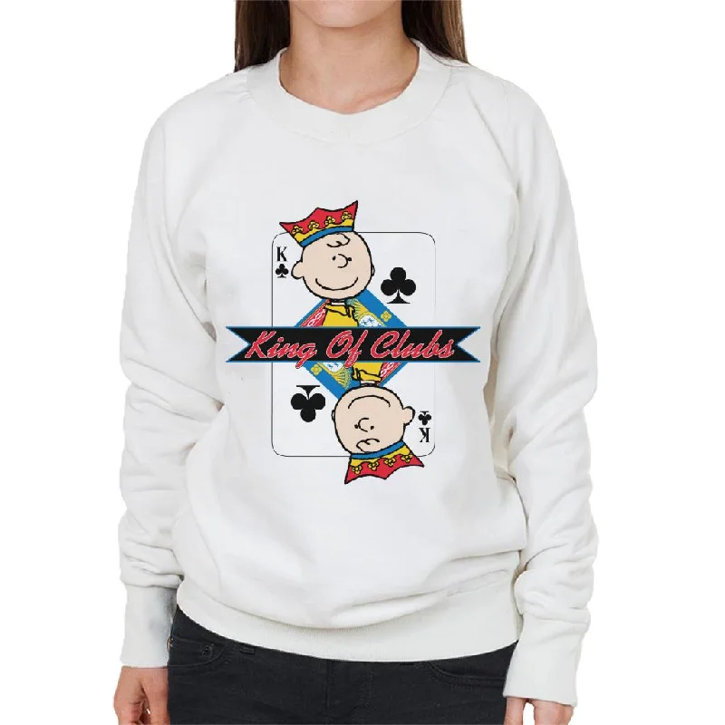 Deal Dash urban activewear hoodiePeanuts Charlie Brown King Of Clubs Women's Sweatshirt Deal Dash urban activewear hoodiePeanuts Charlie Brown King Of Clubs Women's Sweatshirt